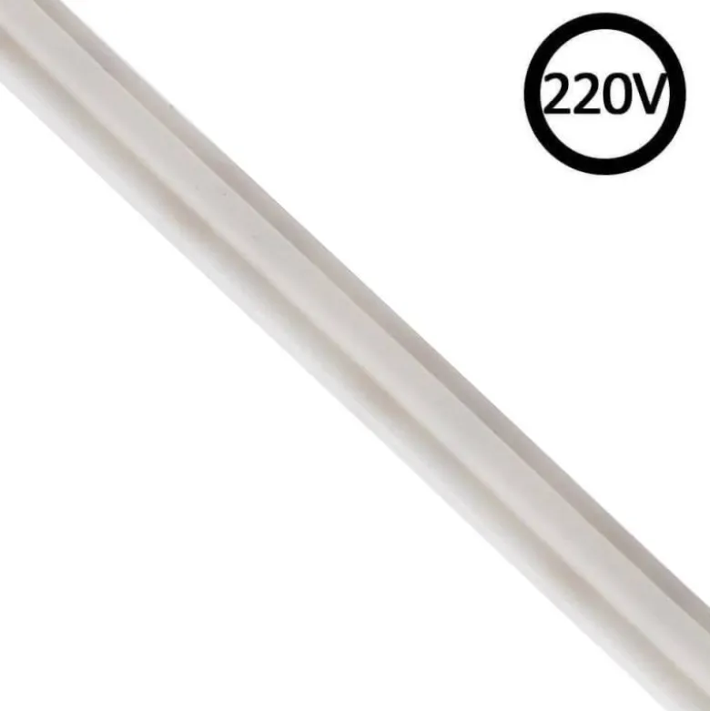 Tira LED 220V COB 4*10mm, 288Led/m, 10W/m, Triac regulable, corte 5cm, 1 metro. Silicona