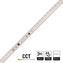 Tira LED 220V Slim SMD2835, 100Led/m, 10W/m, corte 25cm, CCT, 1 metro