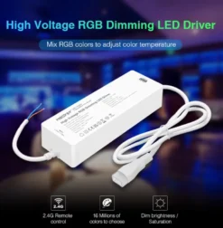 Tira LED 220V SMD5050, 60Led/m, 8W/m, RGB, carrete 50 metros + controlador MiBoxer + mando