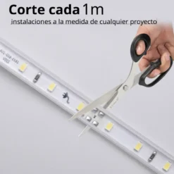 Tira LED 220V SMD5050, 60Led/m, 8W/m, RGB, carrete 50 metros + controlador MiBoxer + mando