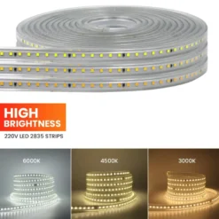 Tira LED 220V SMD2835, 120Led/m, 8W/m, Triac regulable, corte 10cm, 1 metro