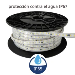 Tira LED 220V SMD2835, 120Led/m, 8W/m, Triac regulable, corte 10cm, 1 metro
