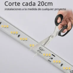 Tira LED 220V SMD2835, 180Led/m, 10W/m, Triac regulable, corte 20cm, 1 metro