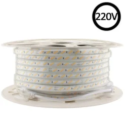 Tira LED 220V SMD2835, 180Led/m, 10W/m, Triac regulable, corte 20cm, carrete 50 metros