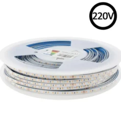 Tira LED 220V Super Slim SMD2835, 120Led/m, 8W/m, Triac regulable, corte 10cm, carrete 50 metros, Silicona