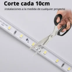 Tira LED 220V Super Slim SMD2835, 120Led/m, 8W/m, Triac regulable, corte 10cm, carrete 50 metros, Silicona