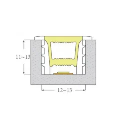 Tubo de silicona NEON Flex empotrable, 16x16mm, 1 metro