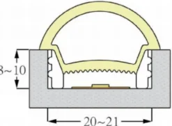 Tubo de silicona NEON Flex empotrable, 20x24mm, 1 metro