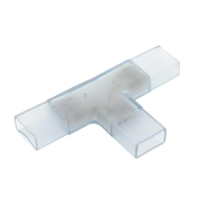 Unión intermedia T tira led 220V SMD5050 / SMD5630 / SMD2835 doble - 9,5mm